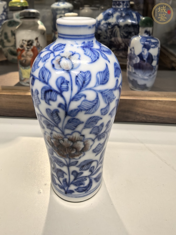 古玩陶瓷青花釉里紅龍穿花卉梅瓶鼻煙壺真品鑒賞圖