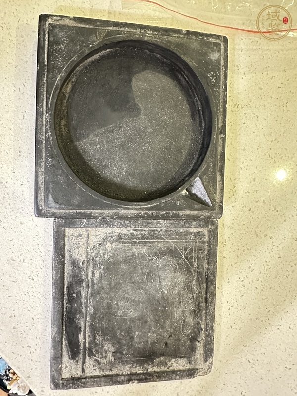 古玩盒蓋硯真品鑒賞圖