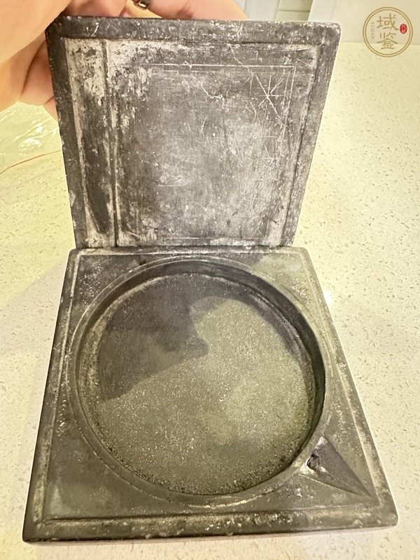 古玩雜項盒蓋硯真品鑒賞圖
