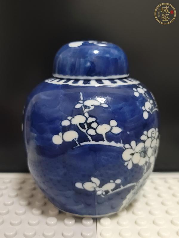古玩陶瓷清晚期青花冰梅罐真品鑒賞圖