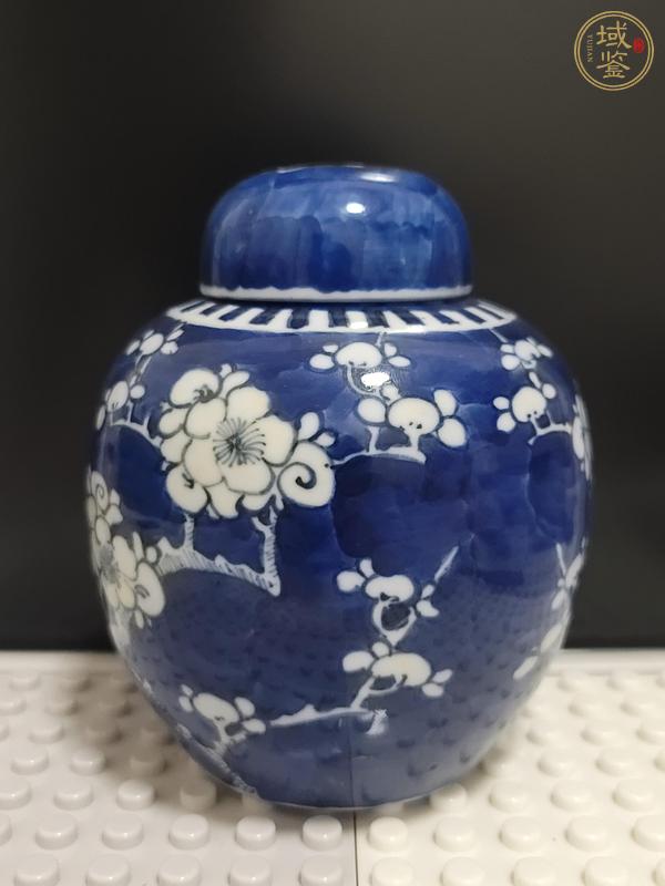 古玩陶瓷清晚期青花冰梅罐真品鑒賞圖