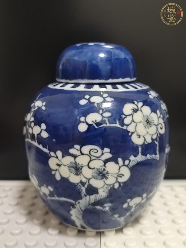 古玩陶瓷清晚期青花冰梅罐真品鑒賞圖
