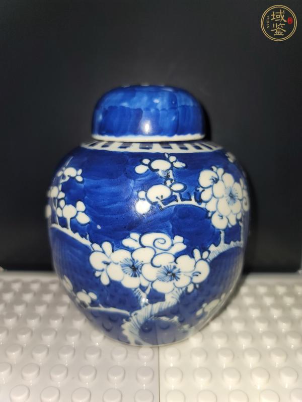 古玩陶瓷清晚期青花冰梅罐真品鑒賞圖