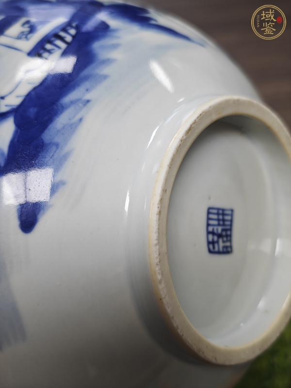 古玩陶瓷山水紋青花碗真品鑒賞圖