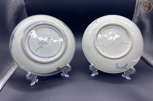 古玩陶瓷晚清青花蘭花盤拍賣，當前價格320元