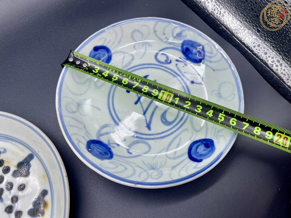 古玩陶瓷晚清青花蘭花盤真品鑒賞圖