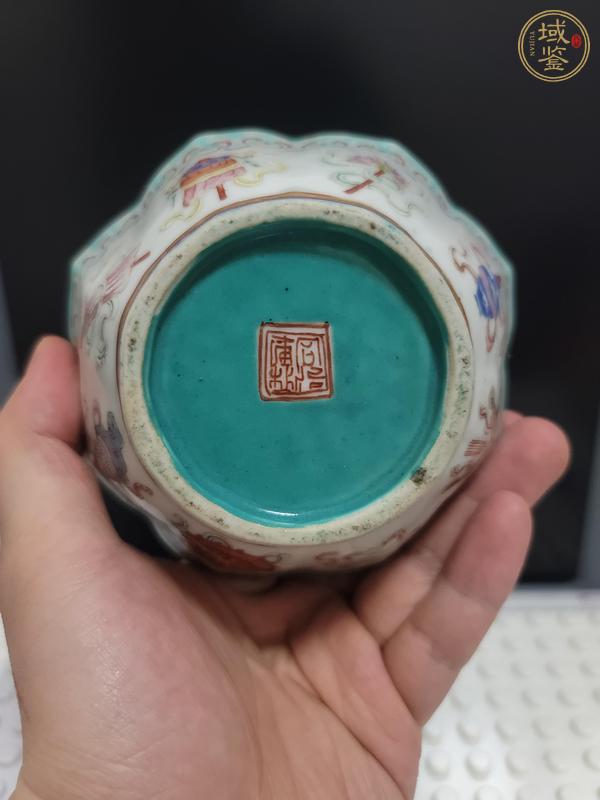 古玩陶瓷同治細(xì)路粉彩花口碗真品鑒賞圖
