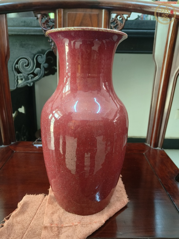 古玩窯變紅釉瓶真品鑒賞圖