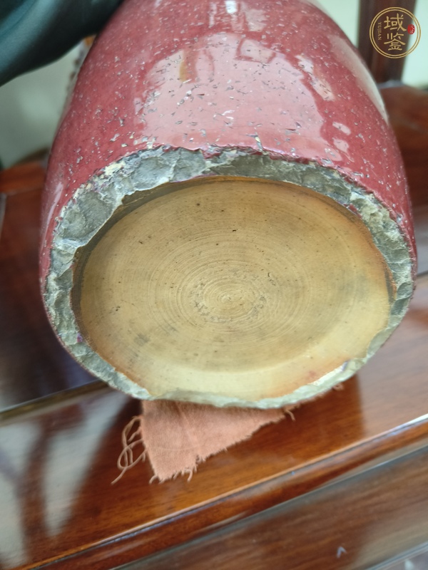 古玩陶瓷窯變紅釉瓶真品鑒賞圖