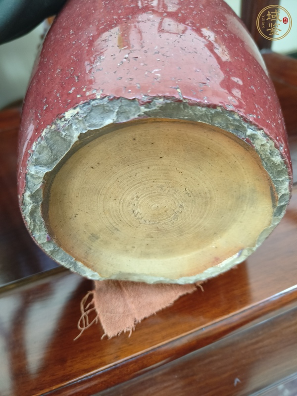 古玩陶瓷窯變紅釉瓶真品鑒賞圖