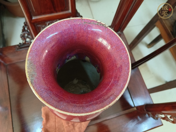 古玩陶瓷窯變紅釉瓶真品鑒賞圖