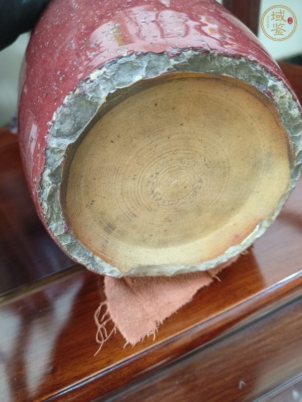 古玩陶瓷窯變紅釉瓶真品鑒賞圖