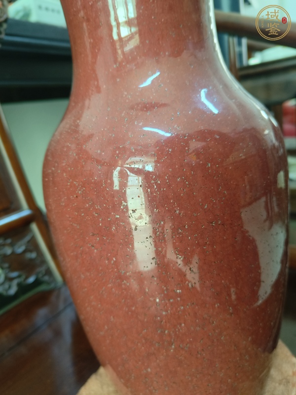 古玩陶瓷窯變紅釉瓶真品鑒賞圖