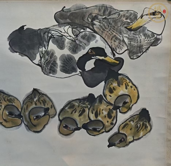 古玩字畫昌镕款寫意花鳥真品鑒賞圖