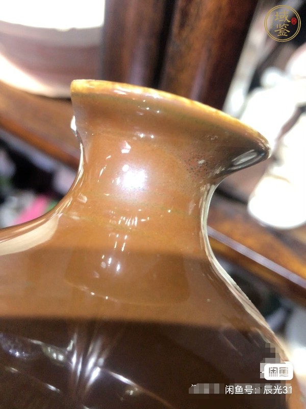 古玩陶瓷醬紅釉梅瓶標本真品鑒賞圖