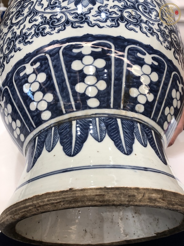 古玩陶瓷清光緒青花纏枝花卉八吉祥紋鋪首尊真品鑒賞圖