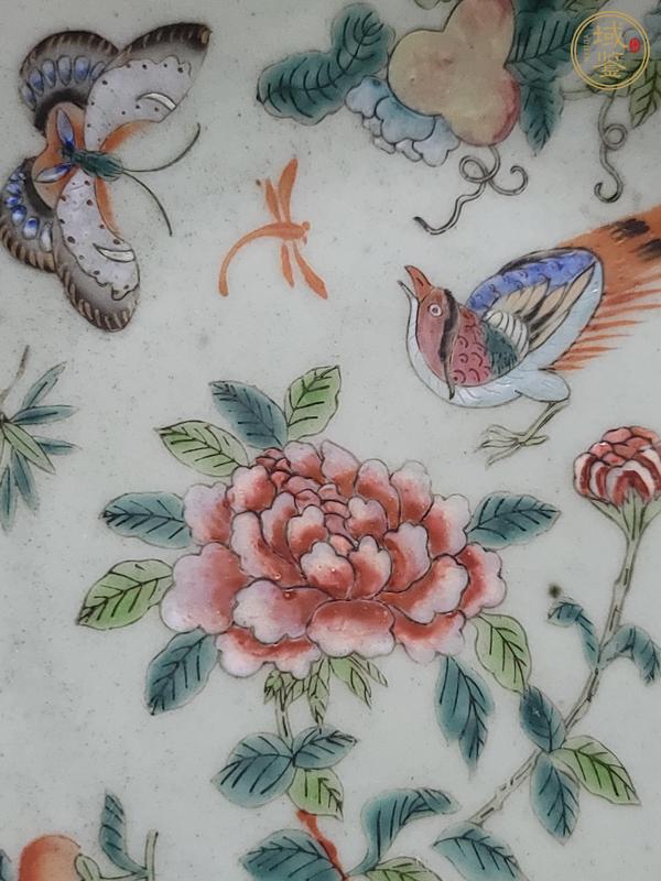 古玩陶瓷晚清豆青粉彩盤(pán)真品鑒賞圖