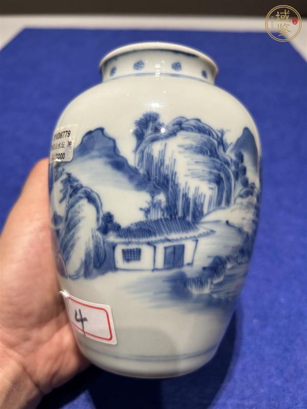 古玩陶瓷青花山水太白罐真品鑒賞圖