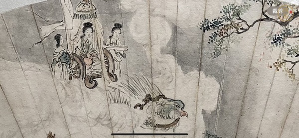 古玩字畫郭子儀征瀛洲扇面真品鑒賞圖
