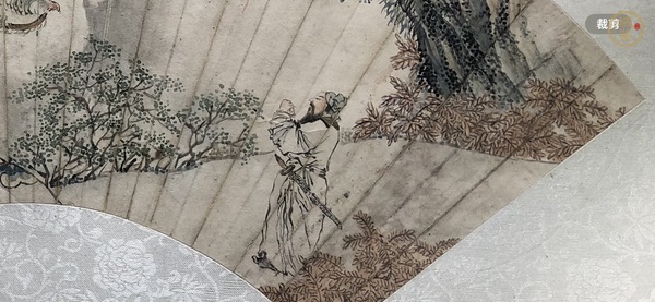 古玩字畫郭子儀征瀛洲扇面真品鑒賞圖