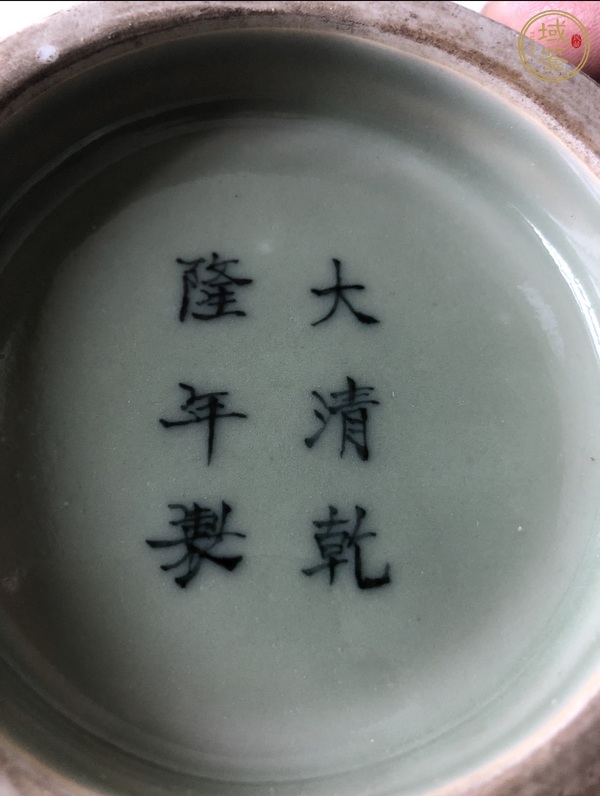 古玩陶瓷青釉八卦琮式瓶真品鑒賞圖