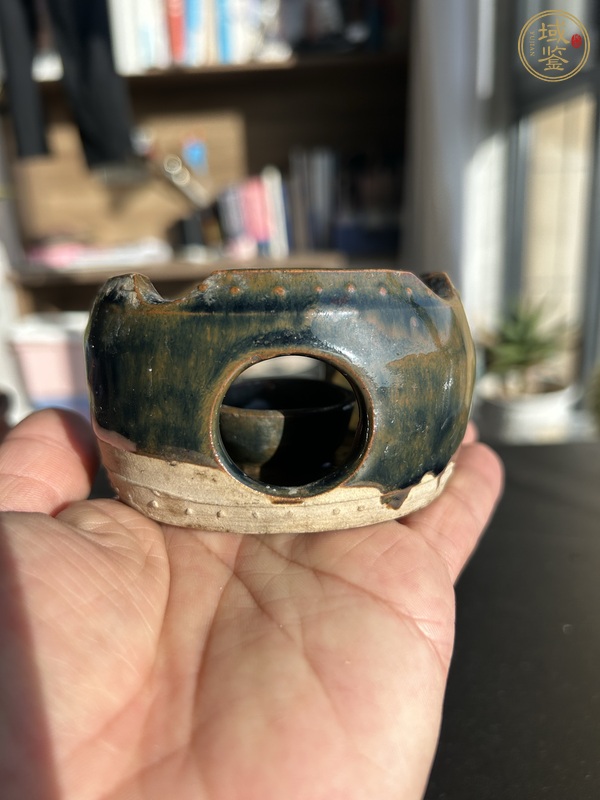 古玩陶瓷磁州窯兔毫鏤空溫酒爐真品鑒賞圖