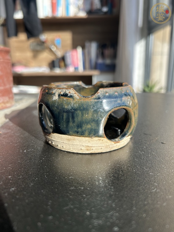古玩陶瓷磁州窯兔毫鏤空溫酒爐真品鑒賞圖