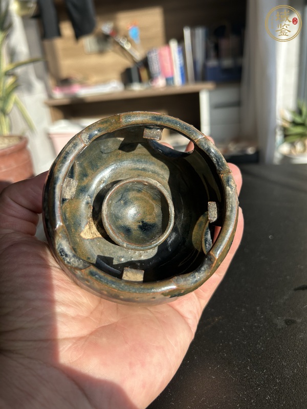 古玩陶瓷磁州窯兔毫鏤空溫酒爐真品鑒賞圖