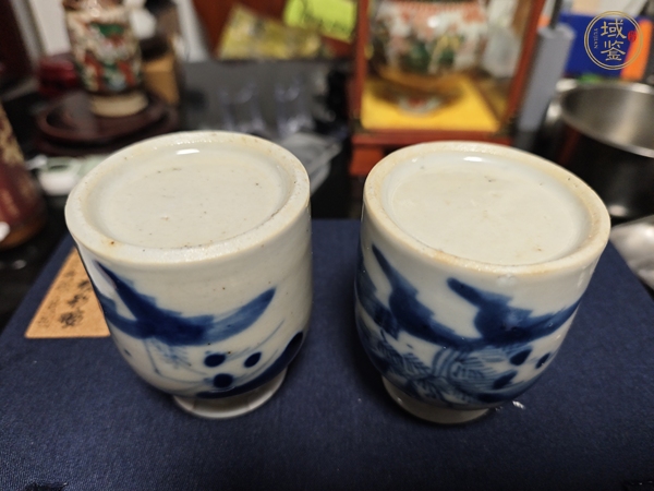 古玩晚清青花水盂真品鑒賞圖