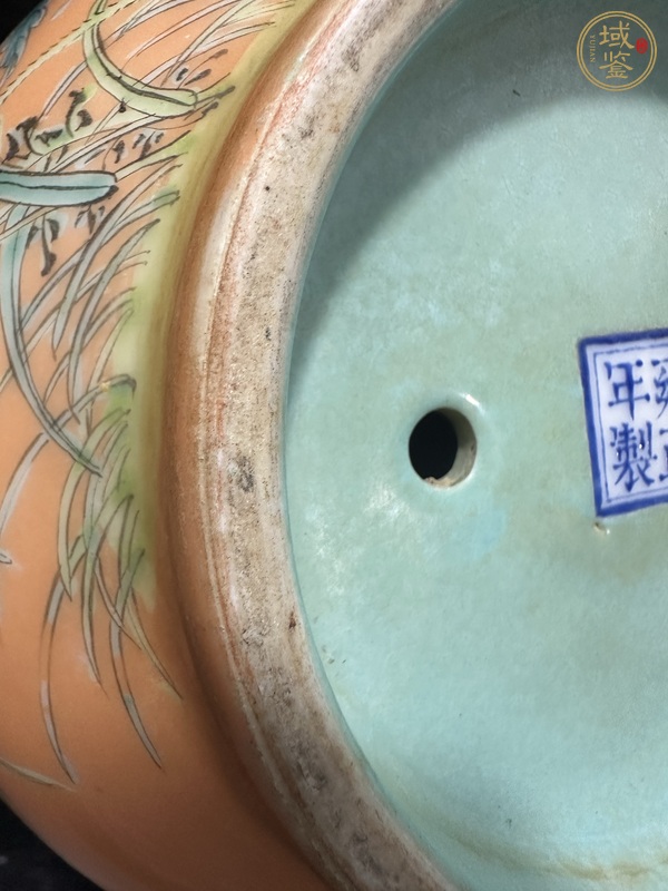 古玩陶瓷琺瑯彩花卉詩文花口花盆真品鑒賞圖