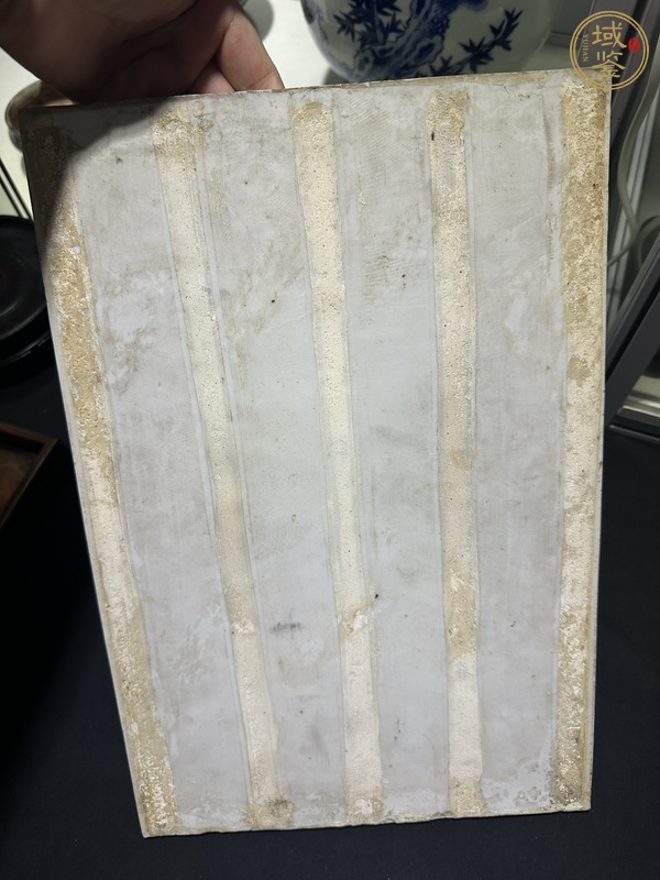 古玩陶瓷粉彩山水紋瓷板真品鑒賞圖