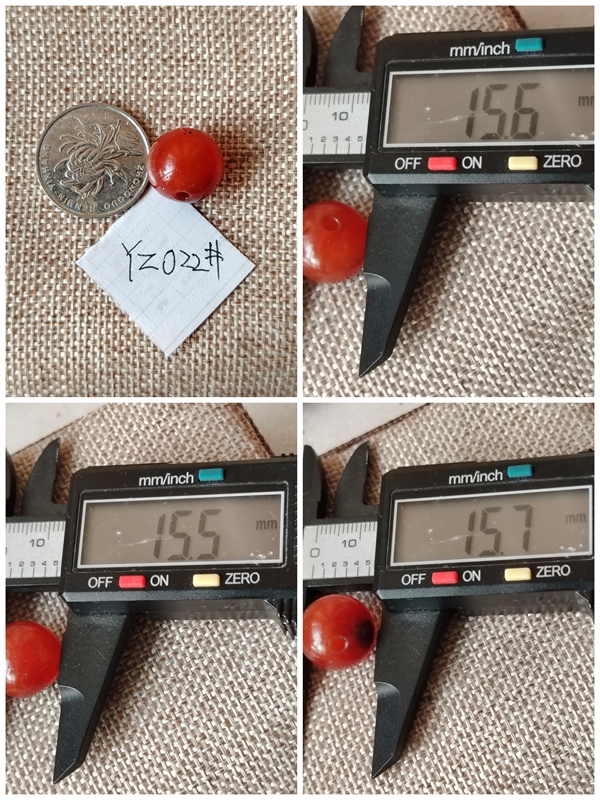 古玩玉器老紅瑪瑙珠拍賣，當前價格66元