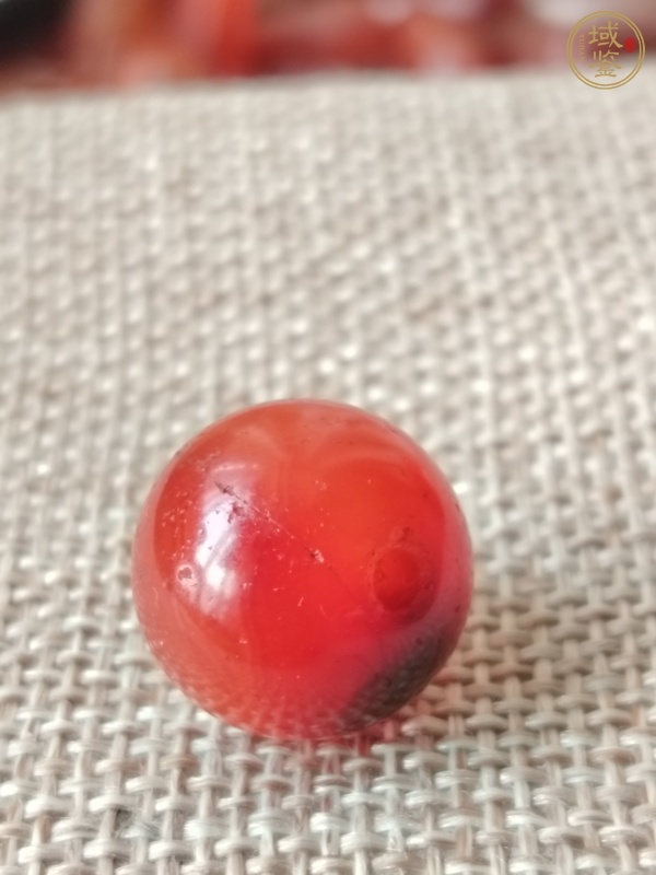 古玩玉器紅瑪瑙珠真品鑒賞圖