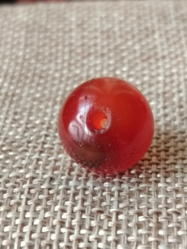 古玩玉器老紅瑪瑙珠拍賣，當前價格66元
