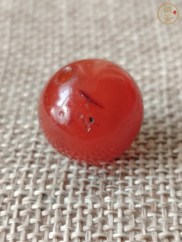 古玩玉器紅瑪瑙珠真品鑒賞圖