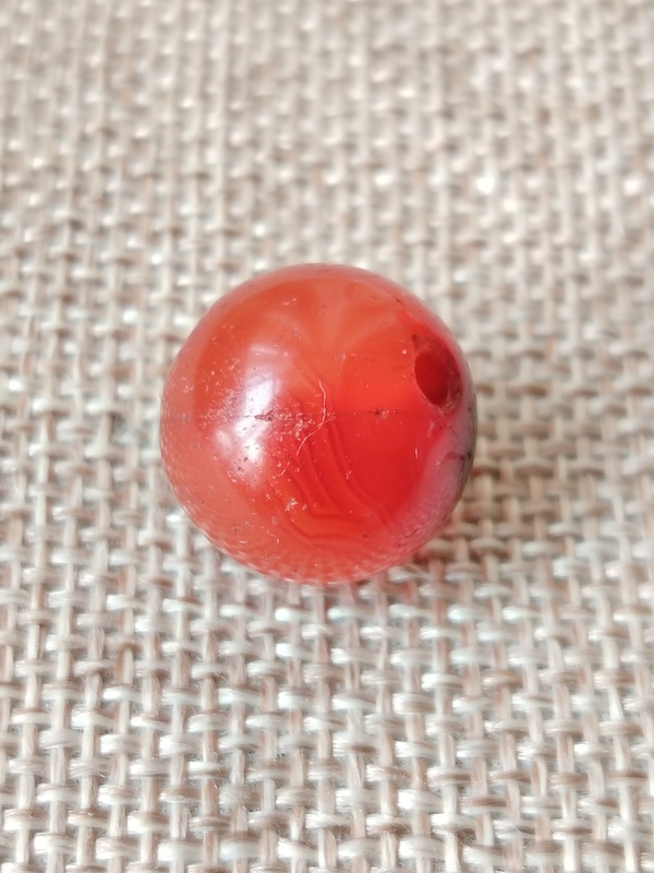 古玩玉器老紅瑪瑙珠拍賣，當前價格66元