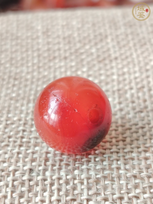 古玩玉器紅瑪瑙珠真品鑒賞圖