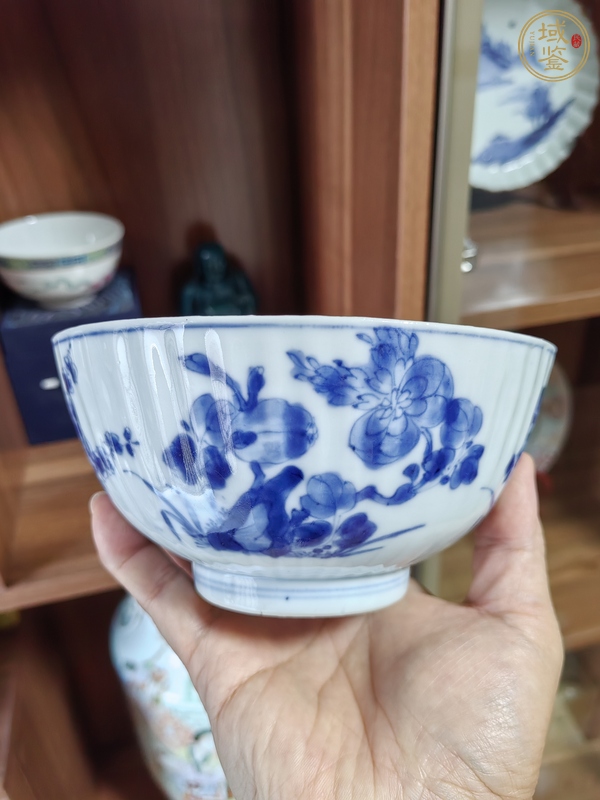 古玩陶瓷青花四季花卉碗真品鑒賞圖