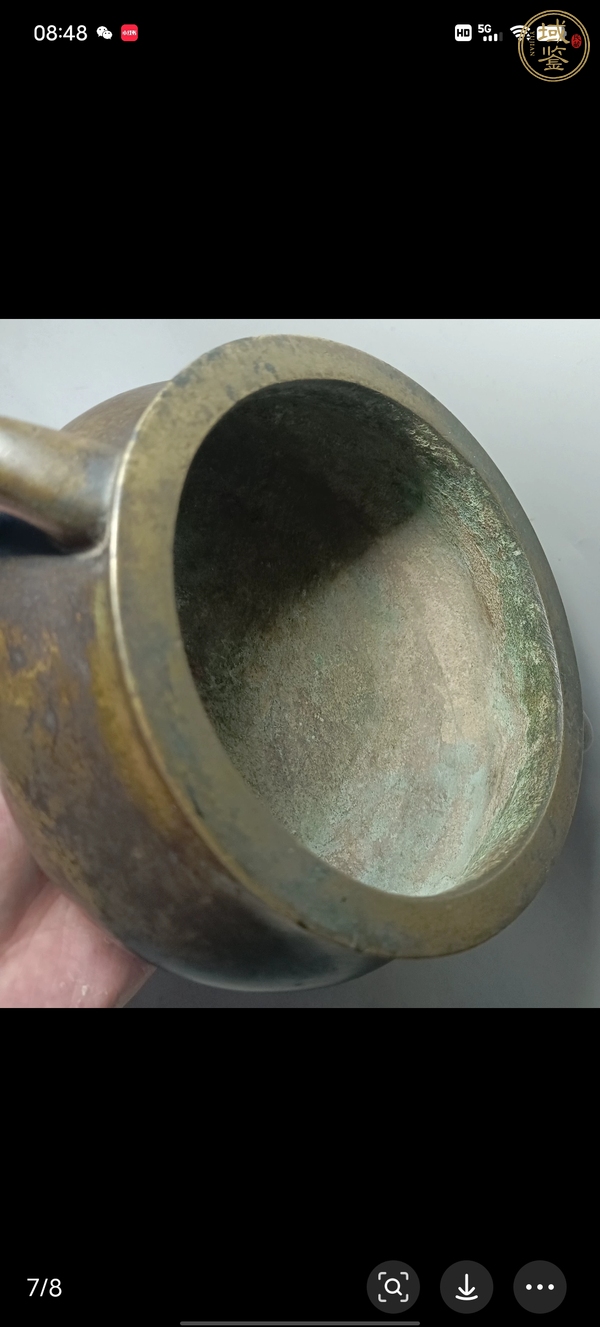 古玩銅器銅鈾耳爐真品鑒賞圖