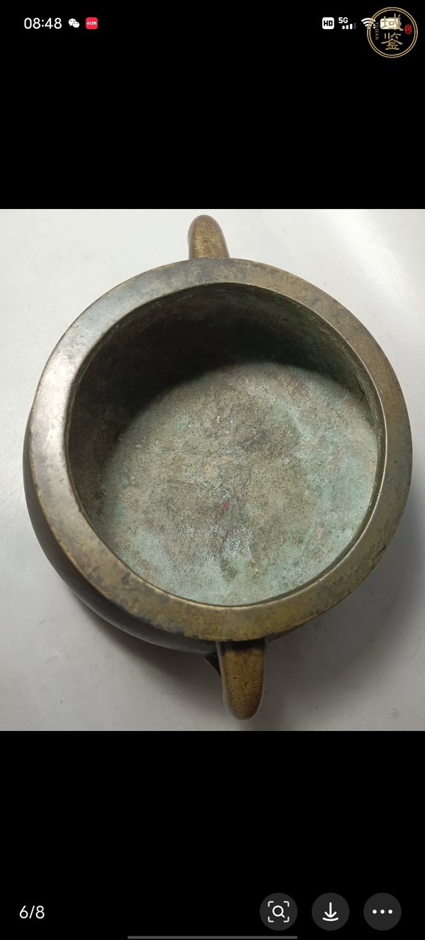 古玩銅器銅鈾耳爐真品鑒賞圖