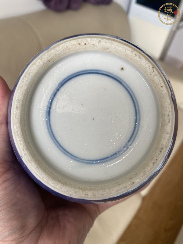 古玩陶瓷晚清青花留白云龍紋罐真品鑒賞圖
