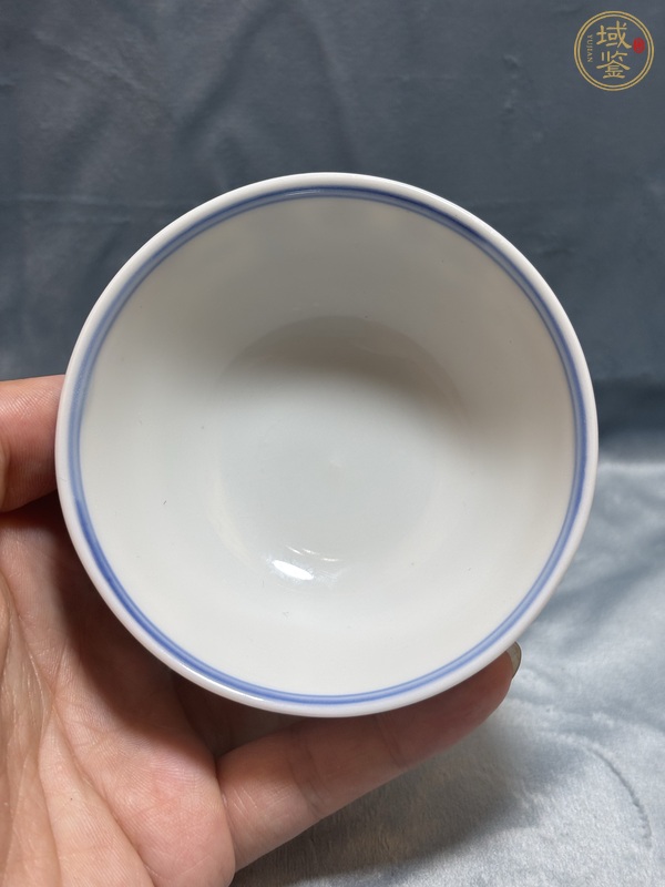 古玩陶瓷日本江戶青花獅子穿花圖碗真品鑒賞圖