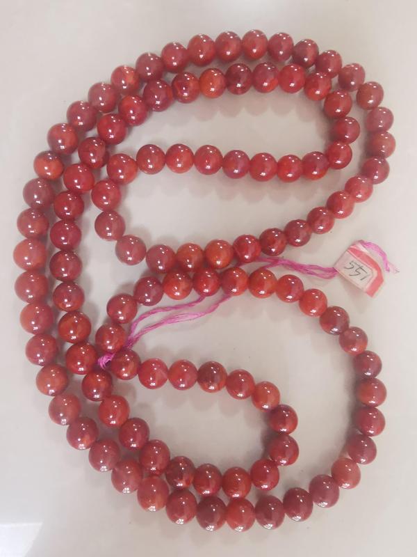古玩轉(zhuǎn)賣純天然南紅火焰紅瑪瑙珠串拍賣，當(dāng)前價(jià)格1200元