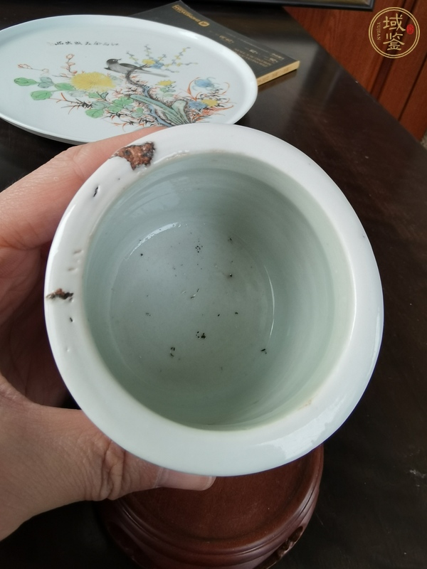 古玩陶瓷青花人物三星直筒香爐真品鑒賞圖
