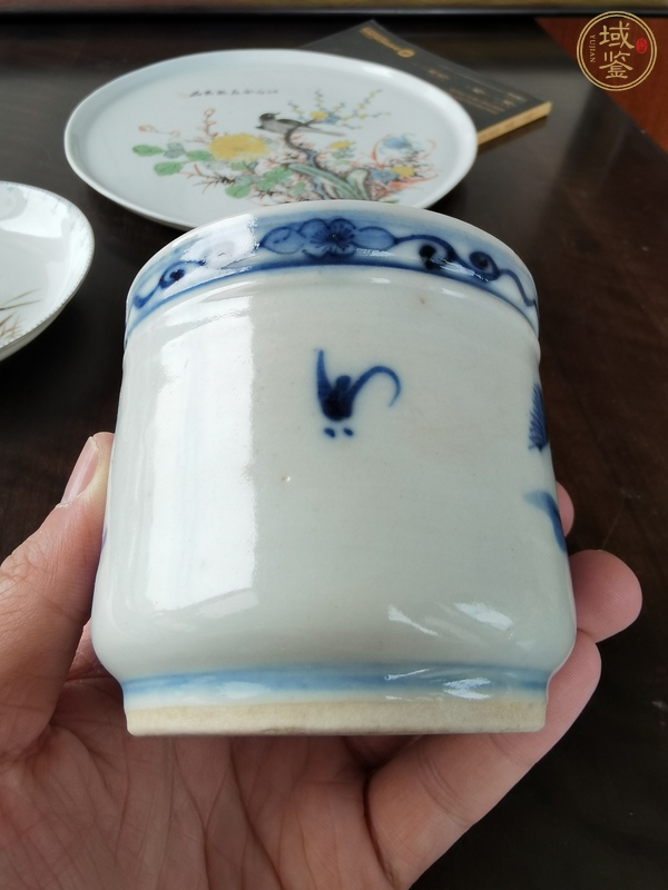 古玩陶瓷青花人物三星直筒香爐真品鑒賞圖