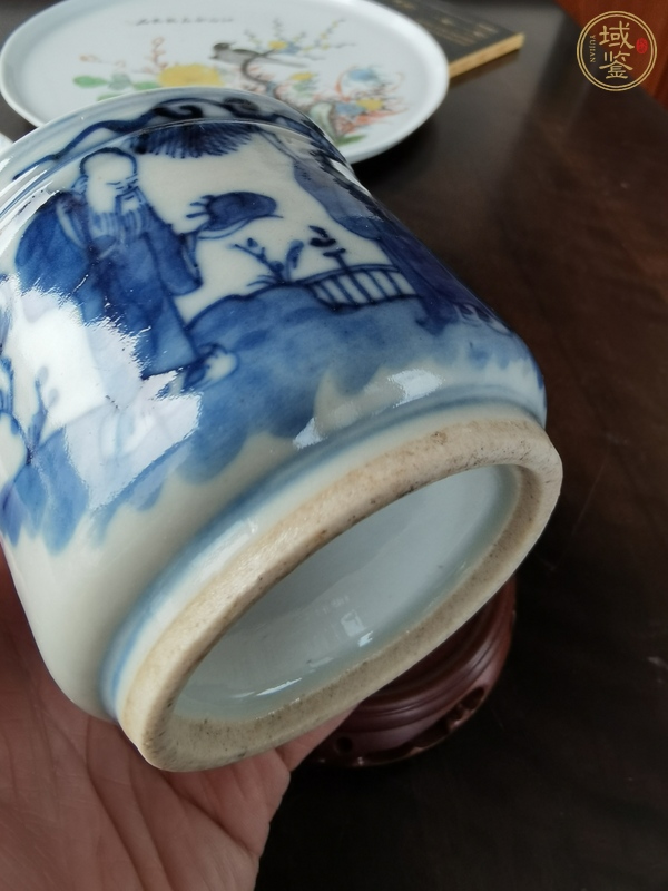古玩陶瓷青花人物三星直筒香爐真品鑒賞圖