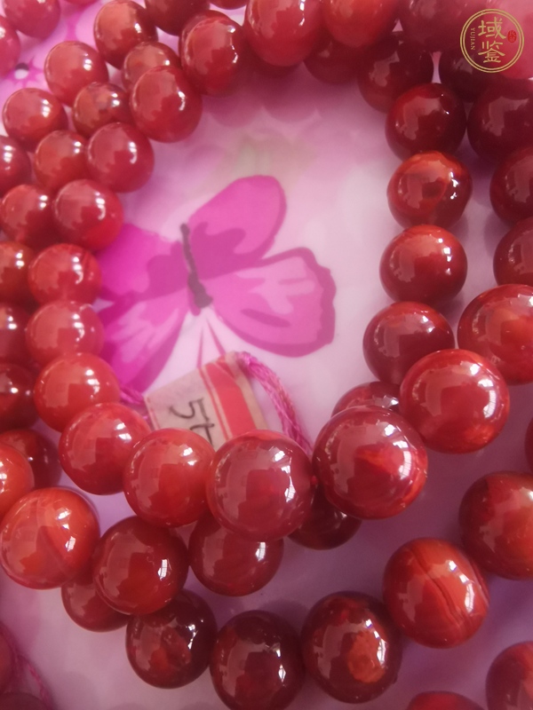 古玩玉器南紅瑪瑙珠串真品鑒賞圖