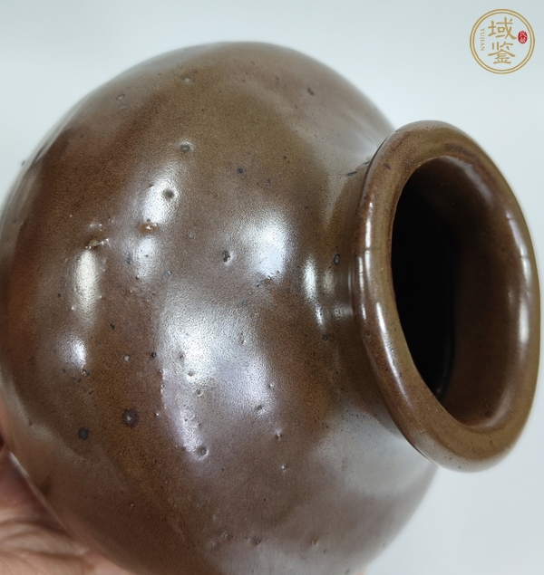 古玩陶瓷紫金釉撇口罐真品鑒賞圖