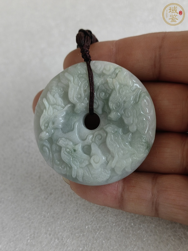 古玩天然翡翠雕“龍紋牌”真品鑒賞圖