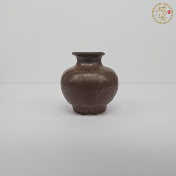 古玩陶瓷紫金釉/醬釉小罐真品鑒賞圖